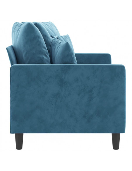 Divano a 2 Posti Blu 140 cm in Velluto