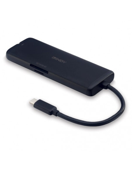 Lindy 43358 replicatore di porte e docking station per laptop Cablato USB 3.2 Gen 1 (3.1 Gen 1) Type-C Nero