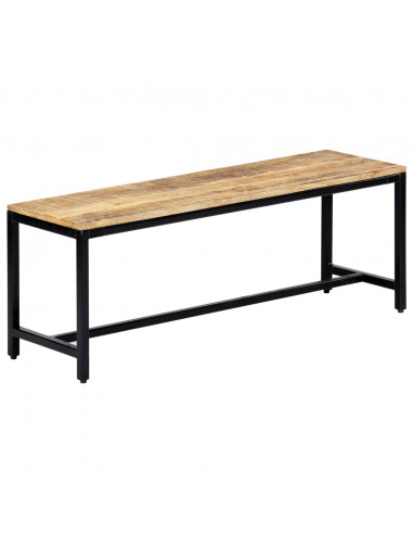Panca da Pranzo 120 cm in Legno Massello di Mango Grezzo