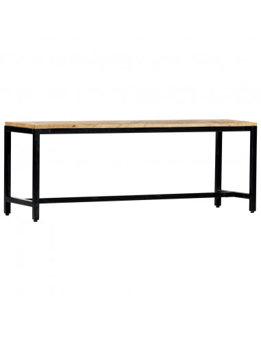 Panca da Pranzo 120 cm in Legno Massello di Mango Grezzo