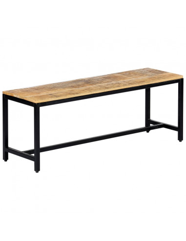 Panca da Pranzo 120 cm in Legno Massello di Mango Grezzo
