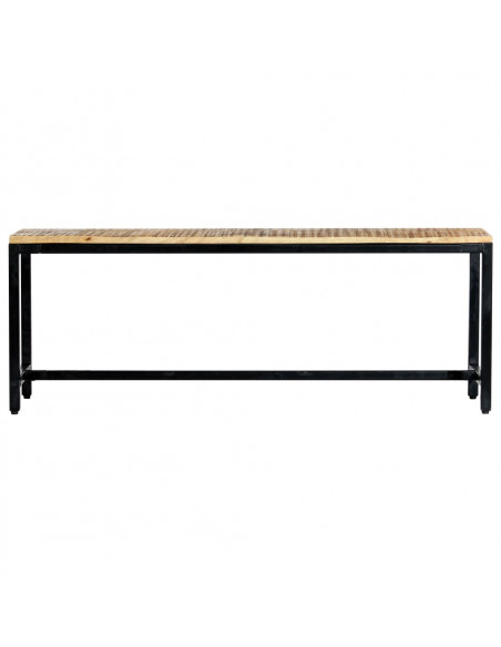 Panca da Pranzo 120 cm in Legno Massello di Mango Grezzo