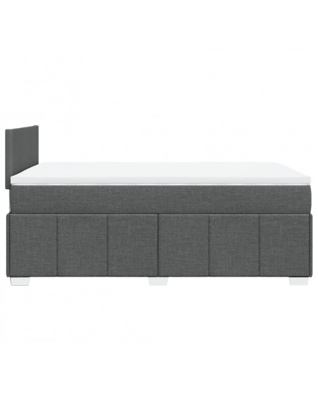 Giroletto a Molle con Materasso Grigio Scuro 120x200 cm Tessuto