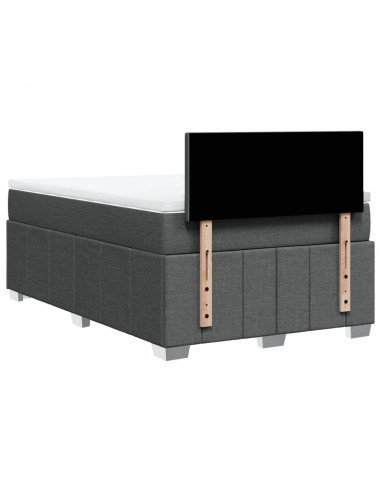 Giroletto a Molle con Materasso Grigio Scuro 120x200 cm Tessuto