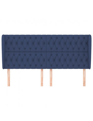 Testiera ad Orecchio Blu 183x23x118/128 cm in Tessuto