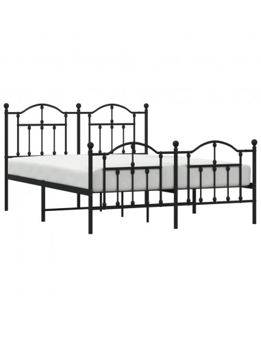 Giroletto con Testiera e Pediera Metallo Nero 140x200 cm