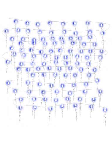 Luce Natale a Ghiacciolo 200 LED Blu 20 m Acrilico PVC