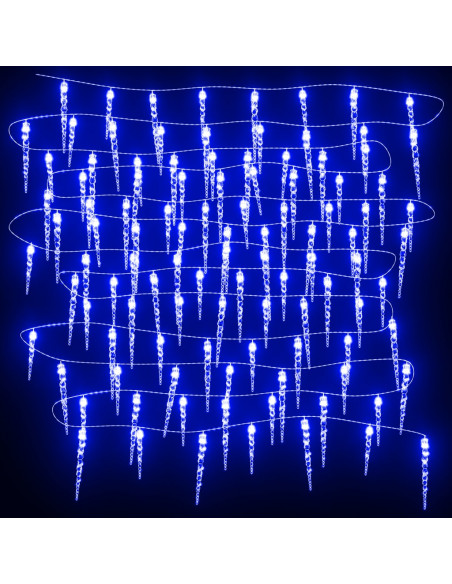 Luce Natale a Ghiacciolo 200 LED Blu 20 m Acrilico PVC