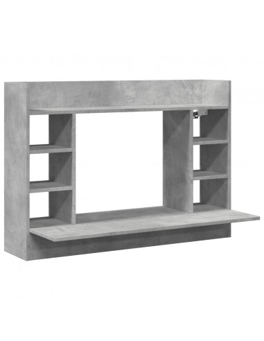 Scrivania a Parete Grigio Cemento 105x48x75cm Legno Multistrato