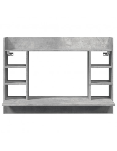 Scrivania a Parete Grigio Cemento 105x48x75cm Legno Multistrato