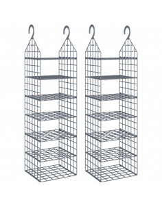 Organizer per Armadio da Appendere con 7 Ripiani 2 pz 2
