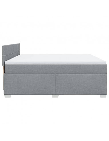 Giroletto a Molle con Materasso Grigio Chiaro180x200 cm Tessuto