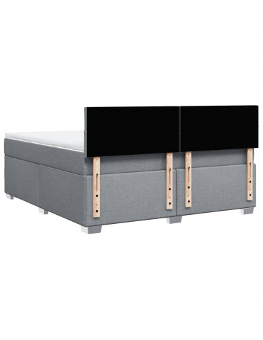 Giroletto a Molle con Materasso Grigio Chiaro180x200 cm Tessuto