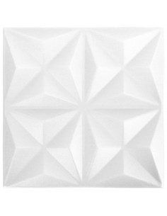 Pannelli Murali 3D 48 pz 50x50 cm Bianchi Origami 12 m² 2