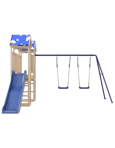 Set da Gioco da Esterno in Legno Massello di Pino