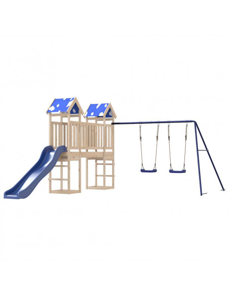 Set da Gioco da Esterno in Legno Massello di Pino