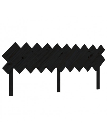 Giroletto con Testiera Nero 200x200 cm in Legno Massello
