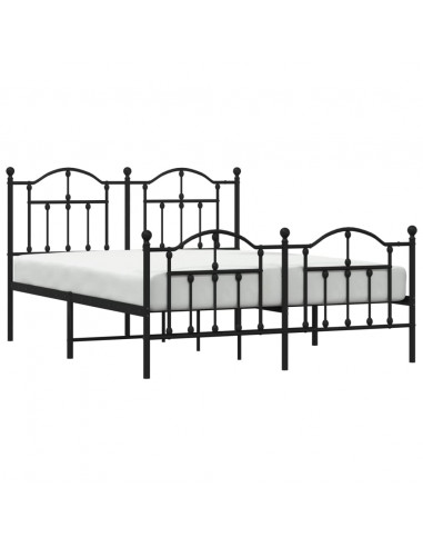 Giroletto con Testiera e Pediera Metallo Nero 140x190 cm