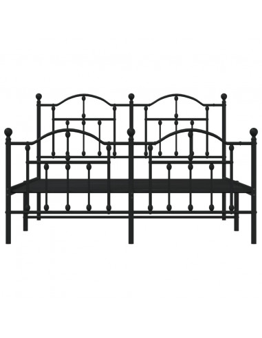 Giroletto con Testiera e Pediera Metallo Nero 140x190 cm