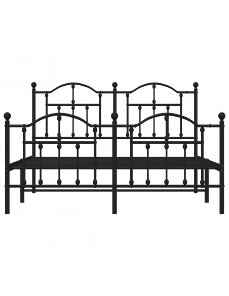 Giroletto con Testiera e Pediera Metallo Nero 140x190 cm