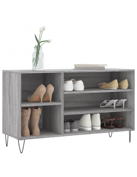 Scarpiera Grigio Sonoma 102x36x60 cm in Legno Multistrato