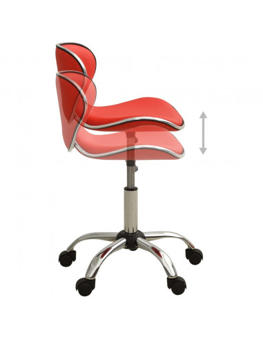 Sedia da Ufficio Rossa in Similpelle