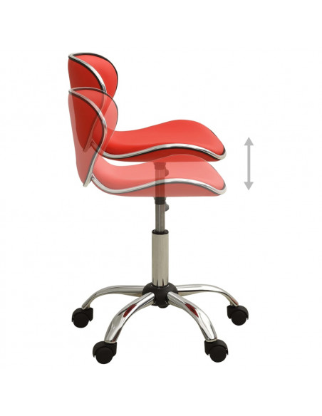 Sedia da Ufficio Rossa in Similpelle