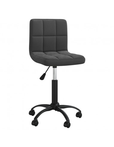 Sedia Girevole da Ufficio Nera in Velluto