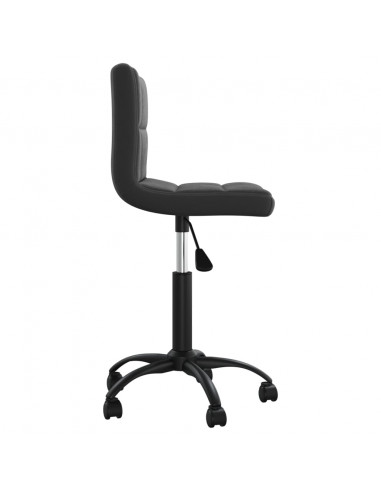 Sedia Girevole da Ufficio Nera in Velluto