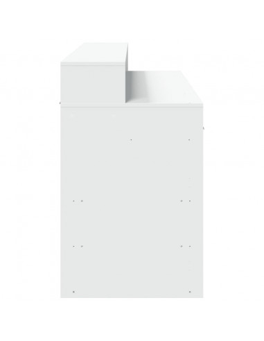 Scrivania con Luci LED Bianca 140x55x91 cm in Legno Multistrato