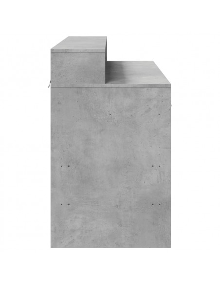Scrivania con Luci LED Grigio Cemento 120x55x91 cm Multistrato