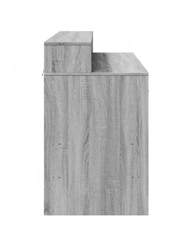 Scrivania con Luci LED Grigio Sonoma 120x55x91cm in Multistrato