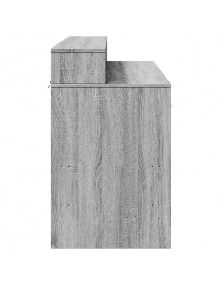 Scrivania con Luci LED Grigio Sonoma 120x55x91cm in Multistrato
