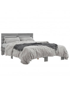 Giroletto Grigio Sonoma 140x190 cm in Legno Multistrato Metallo 2