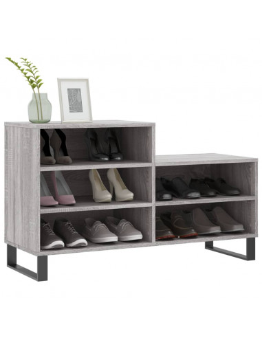 Scarpiera Grigio Sonoma 102x36x60 cm in Legno Multistrato