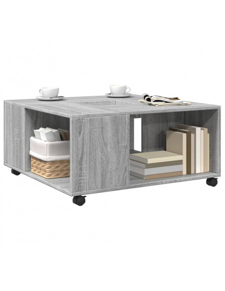 Tavolino da Salotto Grigio Sonoma 80x80x40 cm Legno Multistrato