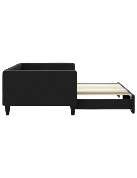 Divano Letto con Letto Estraibile Nero 100x200 cm in Tessuto