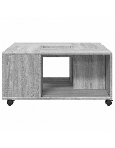 Tavolino da Salotto Grigio Sonoma 80x80x40 cm Legno Multistrato