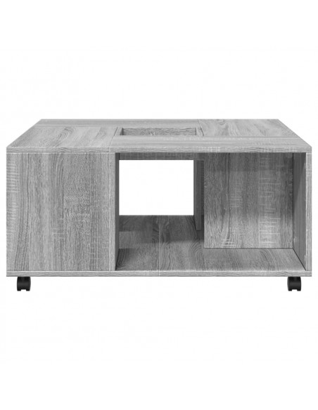 Tavolino da Salotto Grigio Sonoma 80x80x40 cm Legno Multistrato