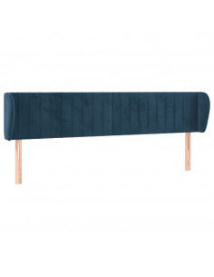 Testiera ad Orecchio Blu Scuro 163x23x78/88 cm in Velluto 2