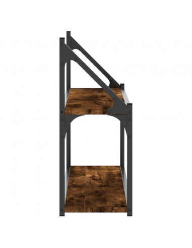 Scaffale a Parete 2 Ripiani Rovere Fumo 80x21x51 cm Multistrato
