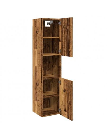 Mobile Pensile da Bagno Legno Antico 30x30x130 cm in Truciolato