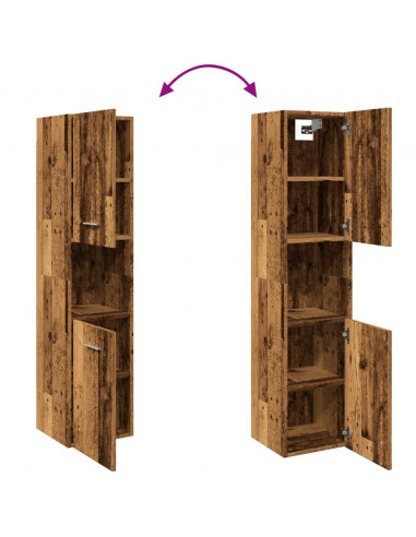 Mobile Pensile da Bagno Legno Antico 30x30x130 cm in Truciolato