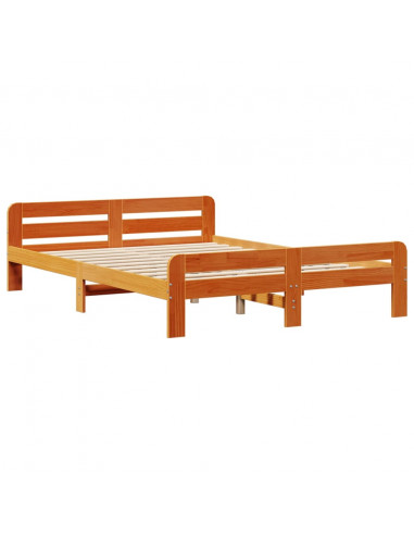 Letto senza Materasso Marrone Cera 160x200 cm in Legno di Pino
