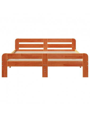 Letto senza Materasso Marrone Cera 160x200 cm in Legno di Pino