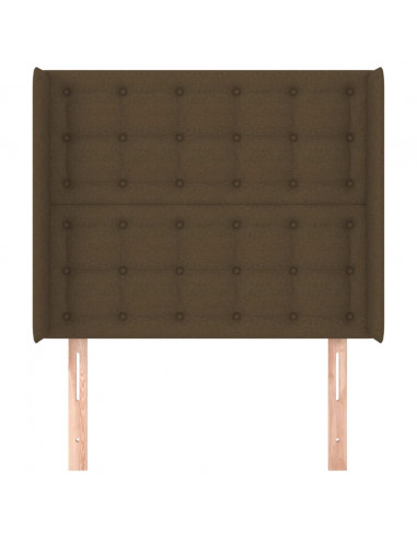 Testiera ad Orecchio Marrone Scuro 83x16x118/128 cm in Tessuto