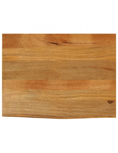 Piano Tavolo Bordi Vivi 90x60x2,5 cm in Legno Massello di Mango