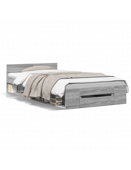 Giroletto Cassetto Grigio Sonoma 90x200 cm Legno Multistrato