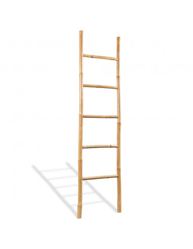 Scala Portasciugamani con 5 Pioli in Bambù 150 cm