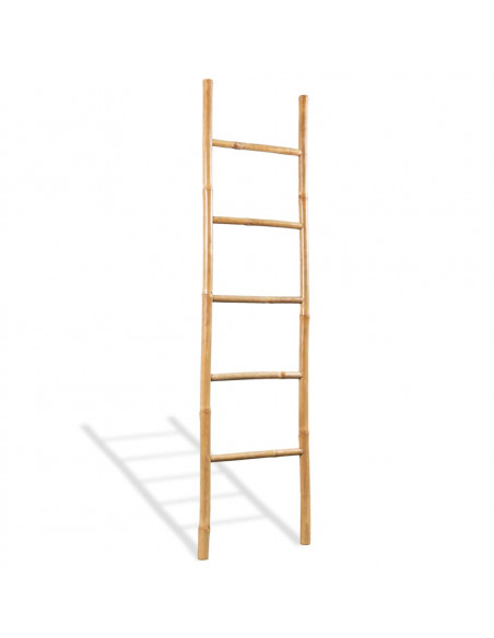 Scala Portasciugamani con 5 Pioli in Bambù 150 cm